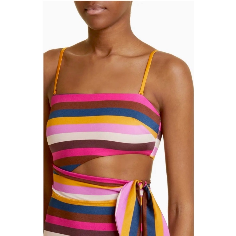 Zimmermann Striped Cutout Scarf Tie One Piece Swimsuit - Picture 11 of 15